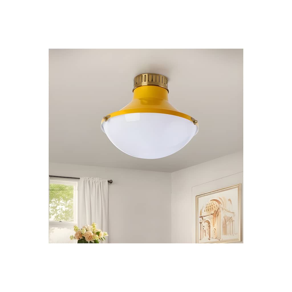 10 in.Collar Metal Round Bowl Flush Mount