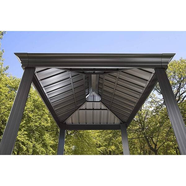Shop Sojag Outdoor 6 X 8 Messina Steel Hardtop Gazebo With Shelving 8 L X 6 W X 9 H On Sale Overstock 29745640