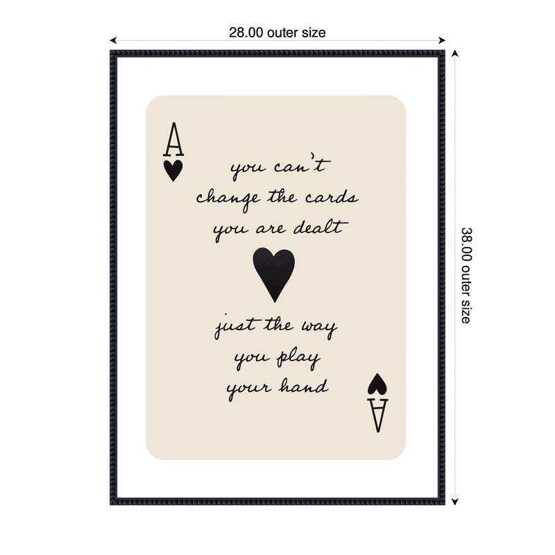 Kate and Laurel Ace of Heart Cards Positive Quote expansion by The Creative Bunch Studio Framed Canvas Wall Art Print