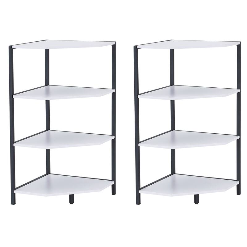VECELO Modern Nightstands with 4-Tier Shelves Corner Side Table(Set of 2)