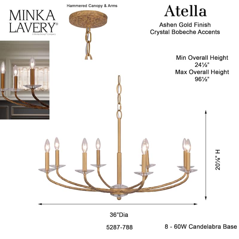 Minka Lavery 5287 Atella 8 Light 36" Wide Taper Candle Style
