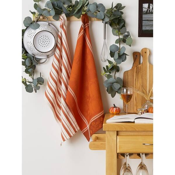 Fiesta Worn Tiles Kitchen Towel 2-Pack Set, Orange, Cotton