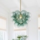 preview thumbnail 43 of 63, Glam Single-light Dining Room Glass Globe Bubble Chandelier - 17.7 in Brass - Gradient Green