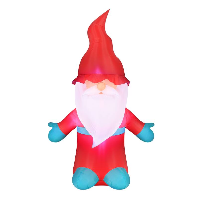 Occasions Airflowz Inflatable Christmas Gnome, 6 ft Tall, Red