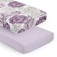 preview thumbnail 1 of 4, Sweet Jojo Designs Boho Shabby Chic Floral Girl 2 Pack Fitted Crib Sheets Solid Purple Ivory Bohemian Vintage Watercolor Elegant