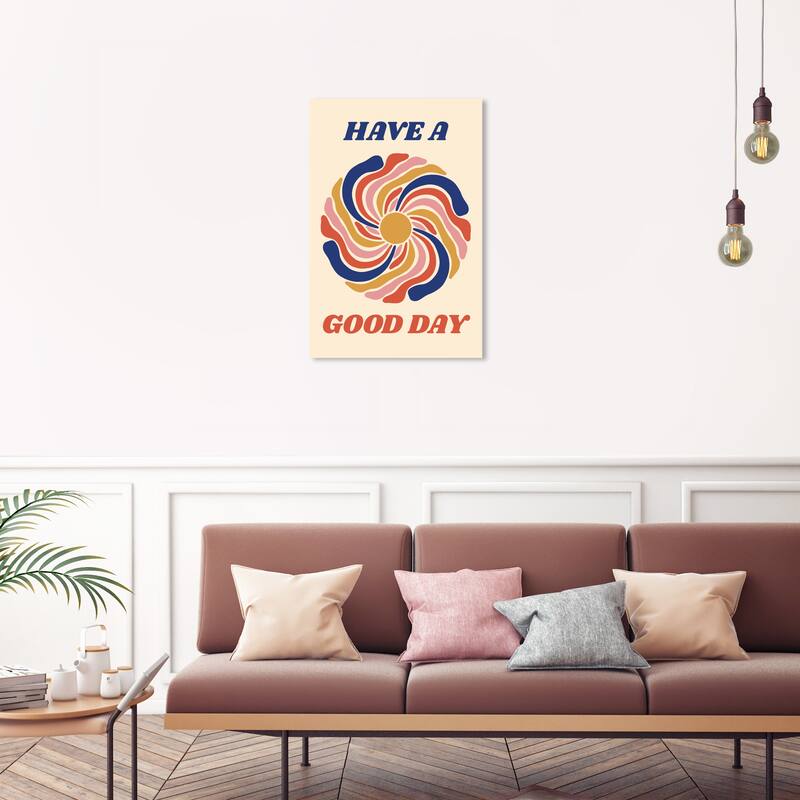 Wynwood Studio Canvas Typography and Quotes Have a Good Day Poster Purple Modern & Contemporary Wall Art Canvas Print - 20 x 30