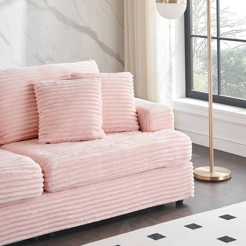 3-Seat corduroy Sofe With 4 Pillows