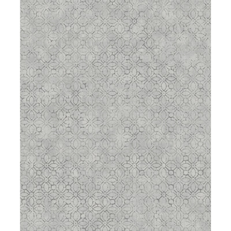 A-Street Prints Khauta Sterling Floral Geometric Wallpaper