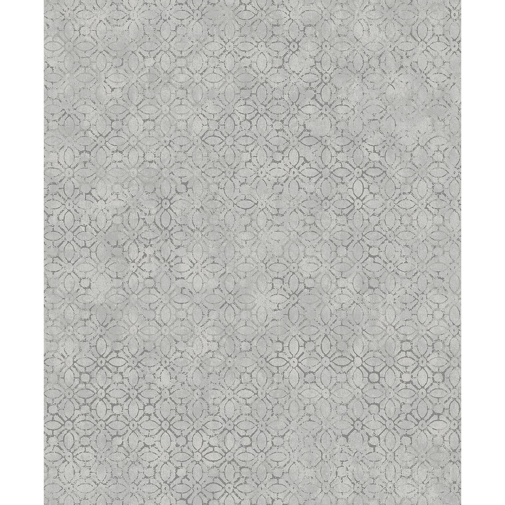 A-Street Prints Khauta Sterling Floral Geometric Wallpaper
