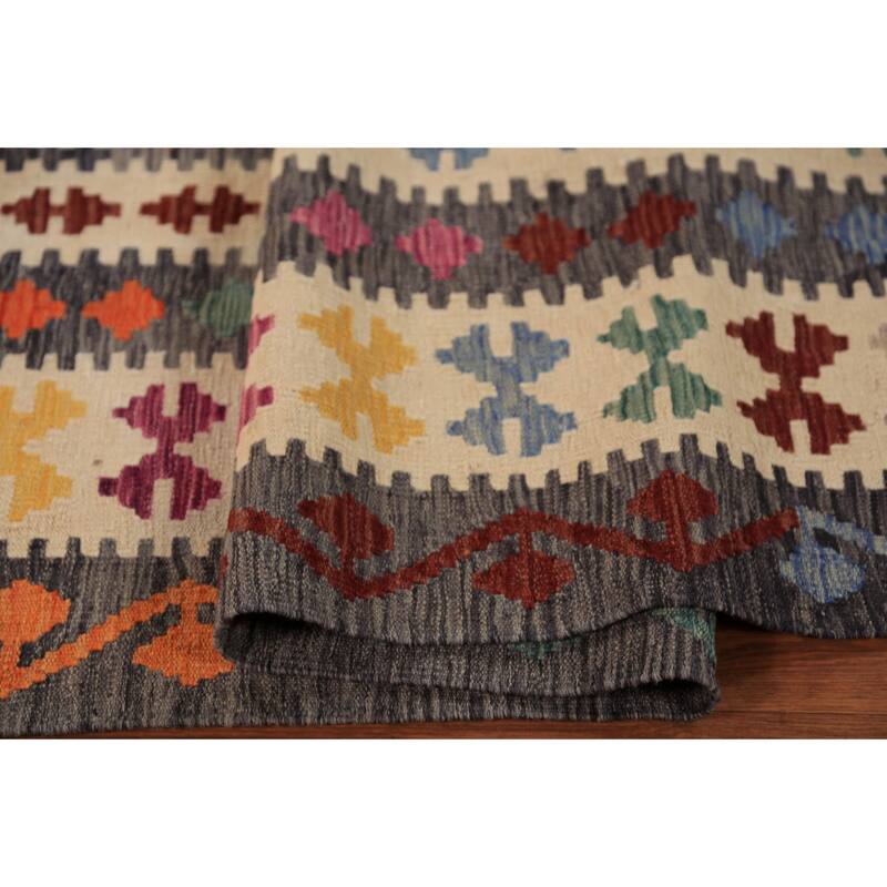 All-Over Kilim Oriental Area Rug Flatweave Southwestern Wool Carpet - 8'3"x 11'9"