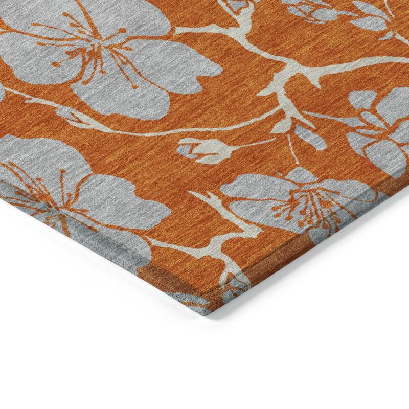 HomeRoots Floral Transitional Rectangle Outdoor Rug