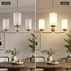preview thumbnail 5 of 24, LNC Celes Modern 3-Light Wheel Chandelier with Forsted Glass Shade