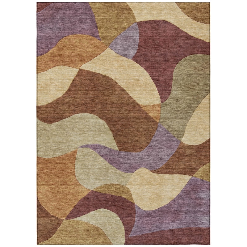 Machine Washable Indoor/Outdoor Modern Century Chantille Rug