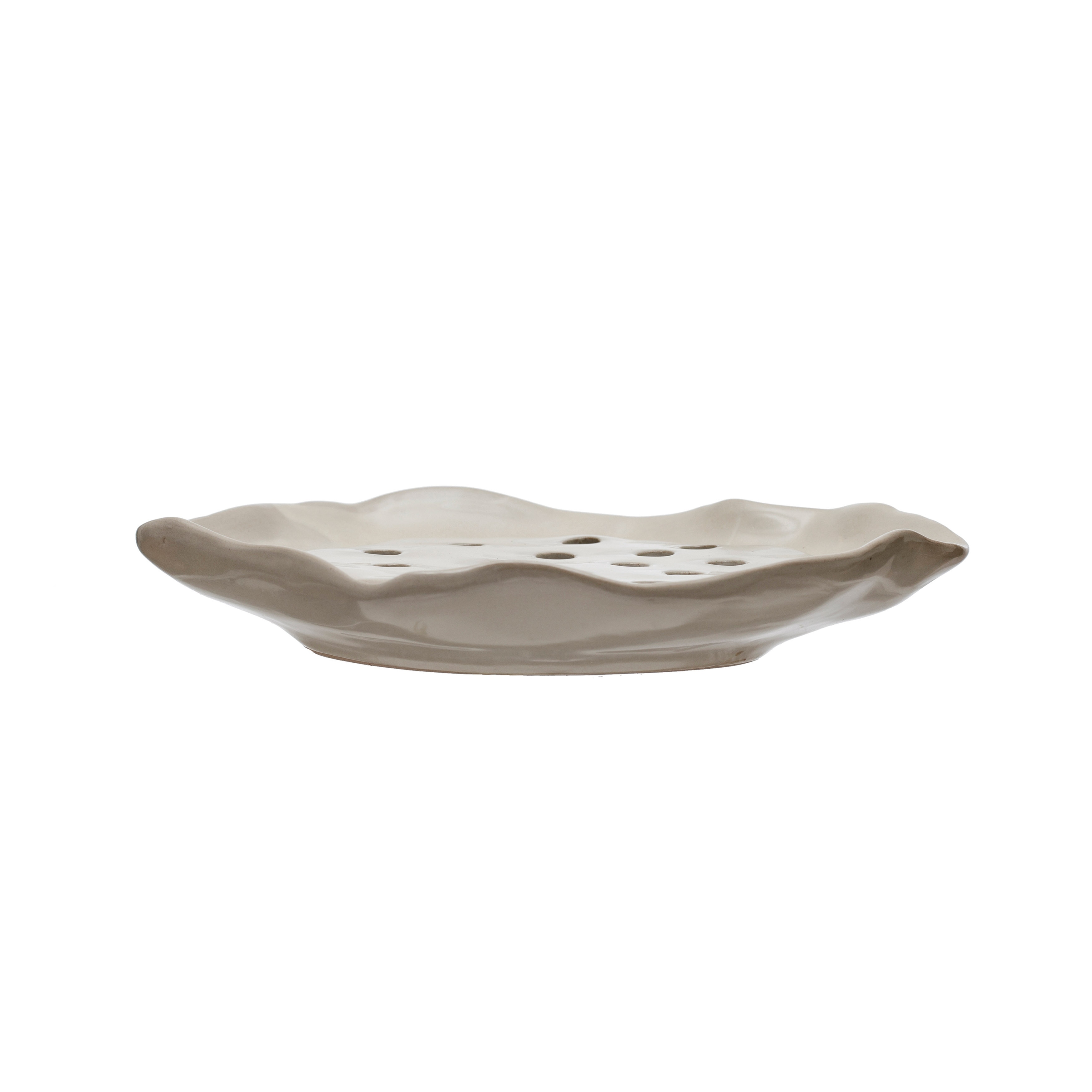 Ceramic Soap Dish with Removable Tray - White