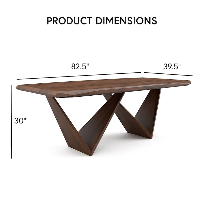 Furniture of America Abigail III Mid-Century Modern 7-Piece Rich Walnut Solid Wood Dining Set