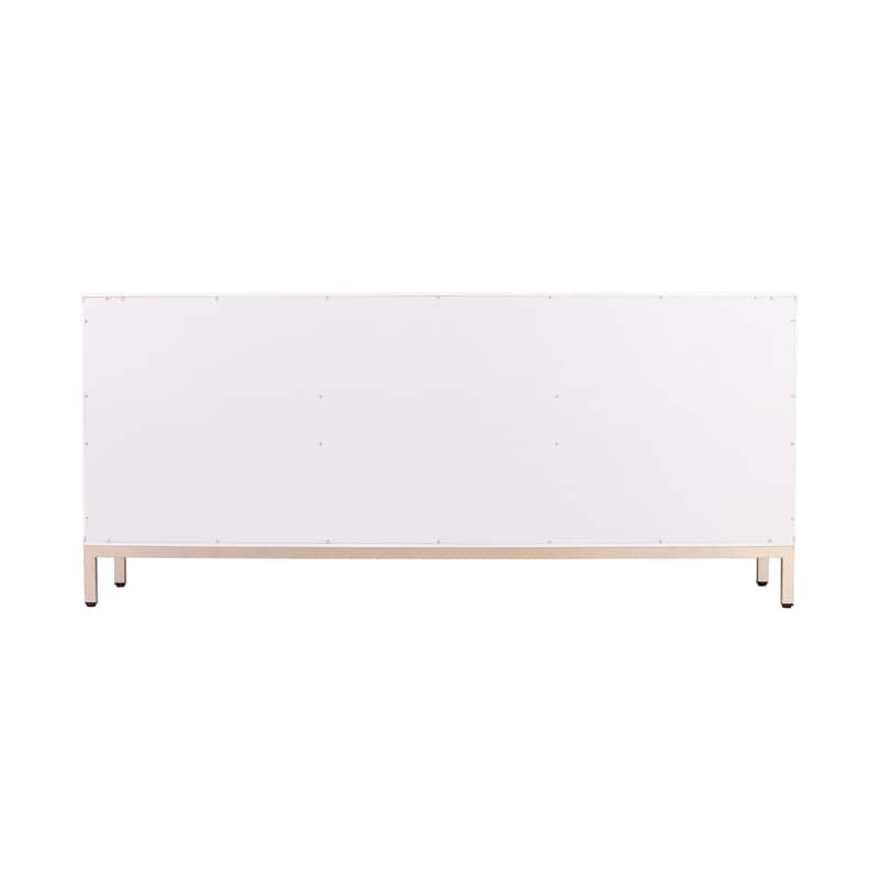 SEI Furniture Gliday Contemporary White Wood 3-Door Buffet Sideboard Accent Cabinet