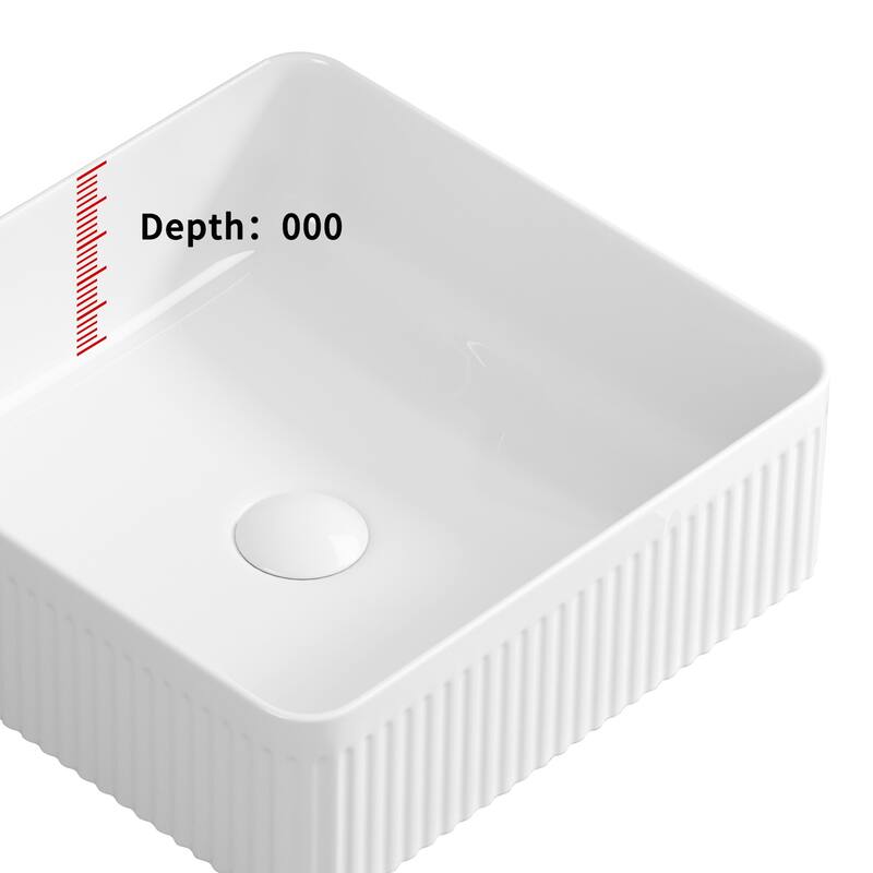 GDFStudio - Adrian Porcelain Vessel Sink with Modern Countertop Bathroom Basin Design