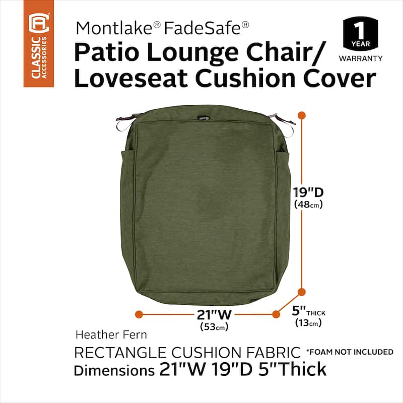 Classic Accessories Montlake Water-Resistant Outdoor Cushion Slip Cover
