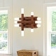 preview thumbnail 2 of 28, Cusp Barn Modern 10-Light Metal Wall Sconce, Indoor LED Wall Fixture Lights, Irregular Wall Sconce for Living Room Staircase Brown
