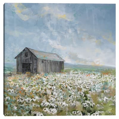 Barn with White Poppies by Studio Arts Canvas Art Print