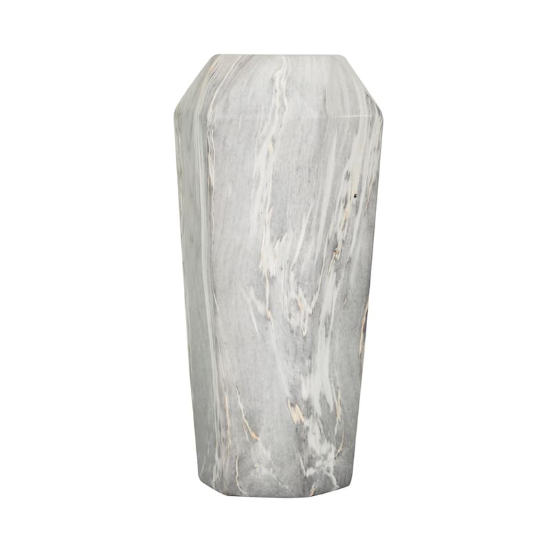 Black Ceramic Faux Marble Decorative Vase