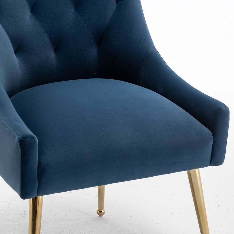 SEYNAR Modern Dining Chairs Set of 6, Velvet Accent Chair Tufted Back Armless Chair with Back Pull