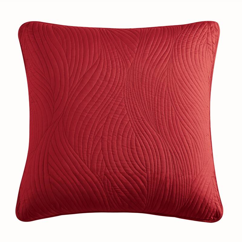 Brielle Stream Embroidered Euro Sham Cover