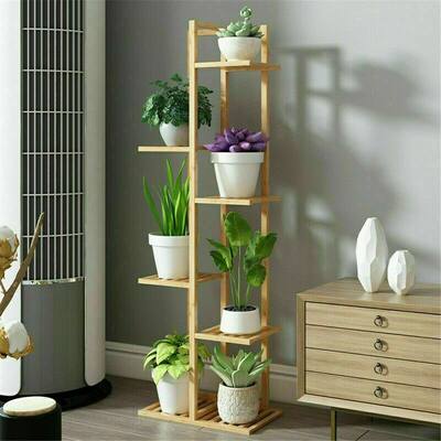Bamboo Plant Stand Vertical Flower Pot Shelf Rack