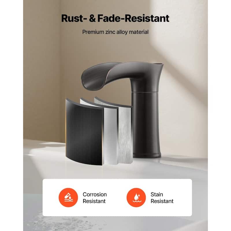 Oil-Rubbed Bronze Deck Mount Roman Tub Faucet with Dual-Handle and High-Flow 2.38 GPM - 6.30” x 2.24” x 8.86”