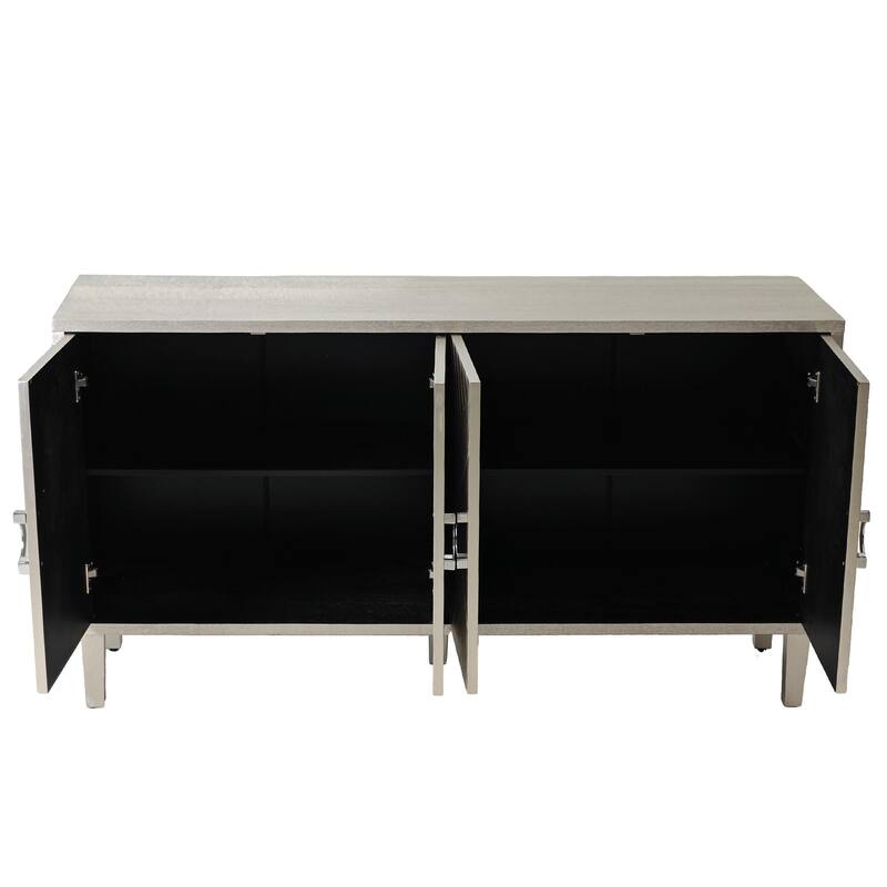 Stylish and Functional 4-Door Storage Cabinet with pine legs