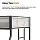 preview thumbnail 9 of 10, Adam Twin Full Bunk Bed with Mesh Guardrails - Black & White