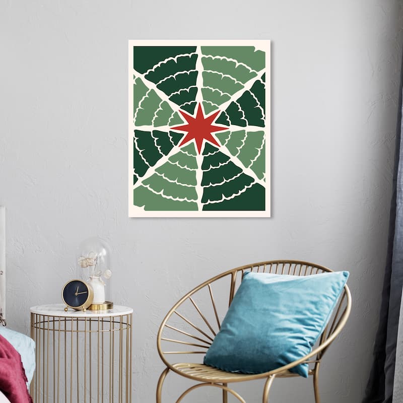 Wynwood Studio Canvas Holiday and Seasonal Center Star Pavillion Green Modern & Contemporary Wall Art Canvas Print - 20 x 24