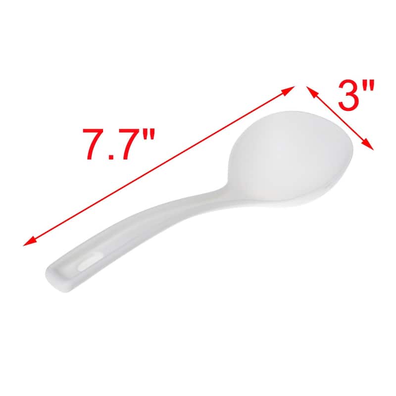 Home Kitchen Plastic Tableware Porridge Soup Ladle Spoon White 19.5cm Long