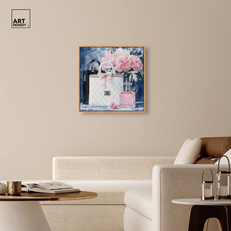 Pink Porcelain Purse and Perfume Canvas by Art Remedy