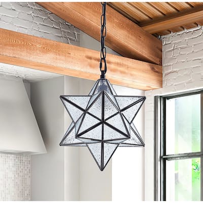 Modern 1-Light Moravian Star Design Pendant Lamp Fixture