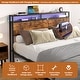 preview thumbnail 8 of 15, Metal Industrial Bed Frame with LED Lights and USB Ports