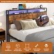 preview thumbnail 8 of 10, Rustic Brown Full Size Metal Industrial Bed Frame with LED Lights and USB Ports
