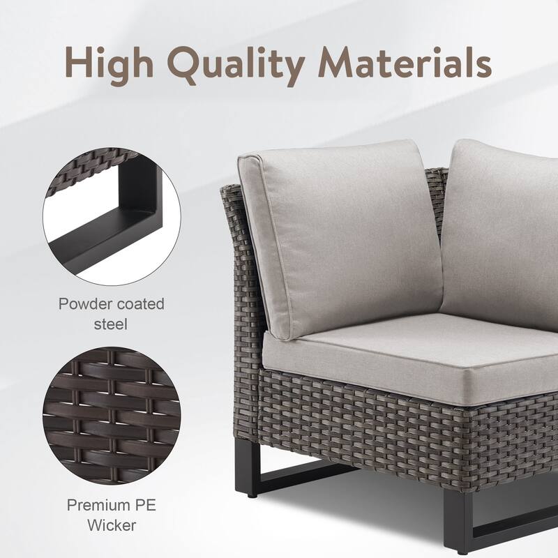 Gymojoy L-Shaped Outdoor Corner Sectional Sofa 6-seats Couch Conversation Set