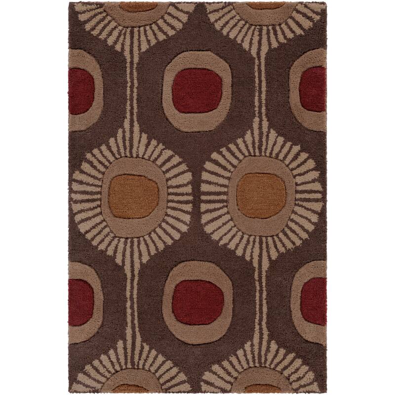 Hand-tufted Bastogne Espresso Moroccan Tile Wool Area Rug - 10' x 14' - 10' x 14'
