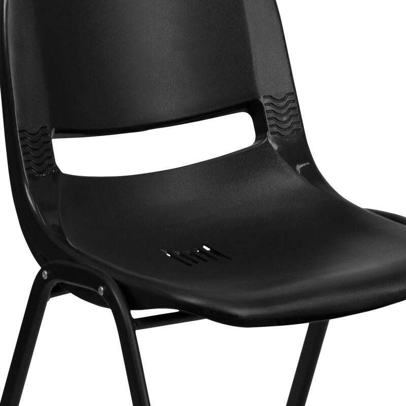 880 lb. Capacity Ergonomic Shell Stack Chair with Metal Frame