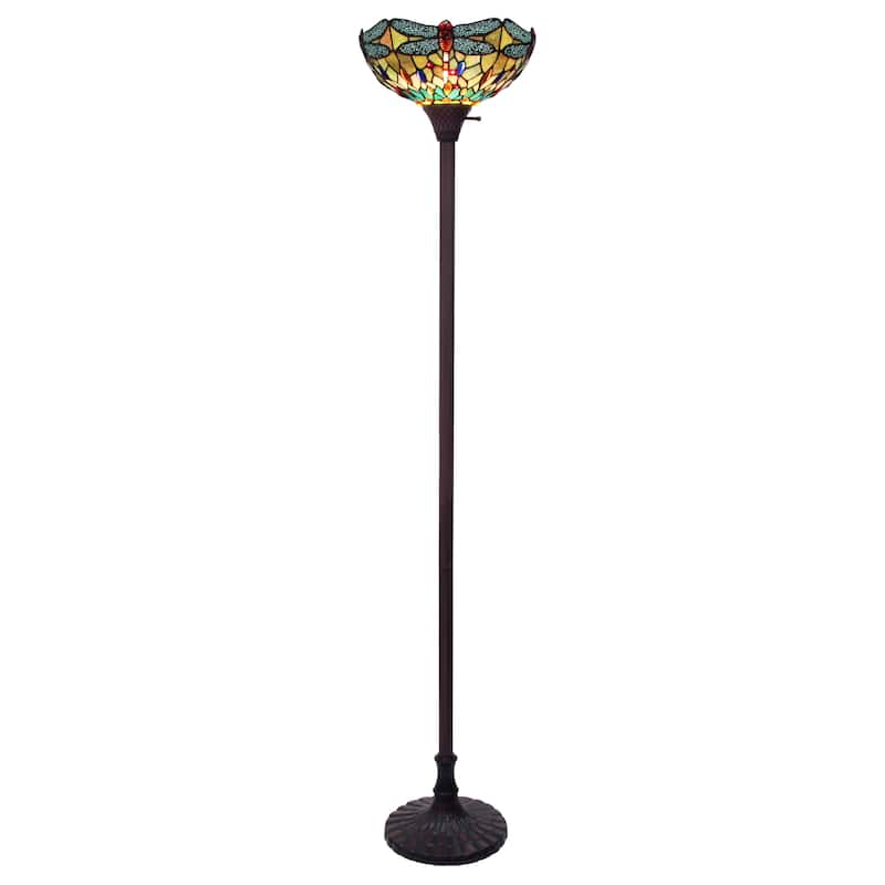 Tiffany-Style Dragonfly Design 1-light Dark Bronze Floor Lamp