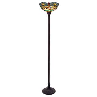 Tiffany-Style Dragonfly Design 1-light Dark Bronze Floor Lamp