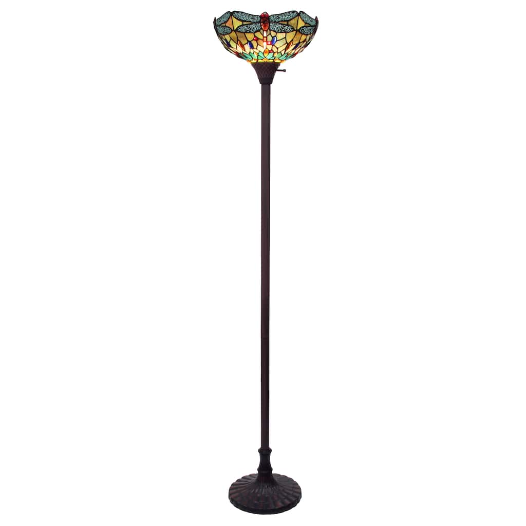 Tiffany-Style Dragonfly Design 1-light Dark Bronze Floor Lamp