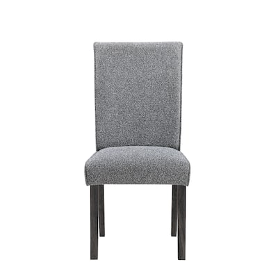 Marcia Gray Dining Chairs Set of 2 Rubberwood Modern Solid Back Side Chairs 39 Inch Height