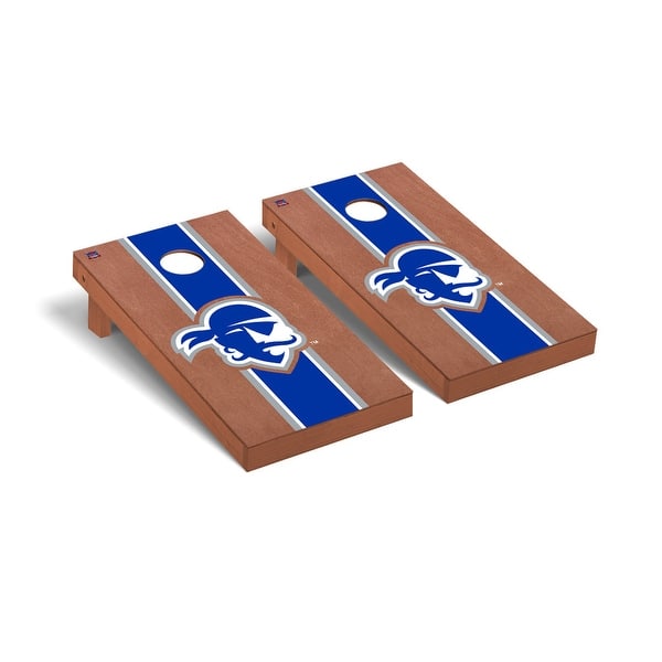 slide 2 of 5, Seton Hall University Pirates Cornhole Board Set - Rosewood Stained Stripe