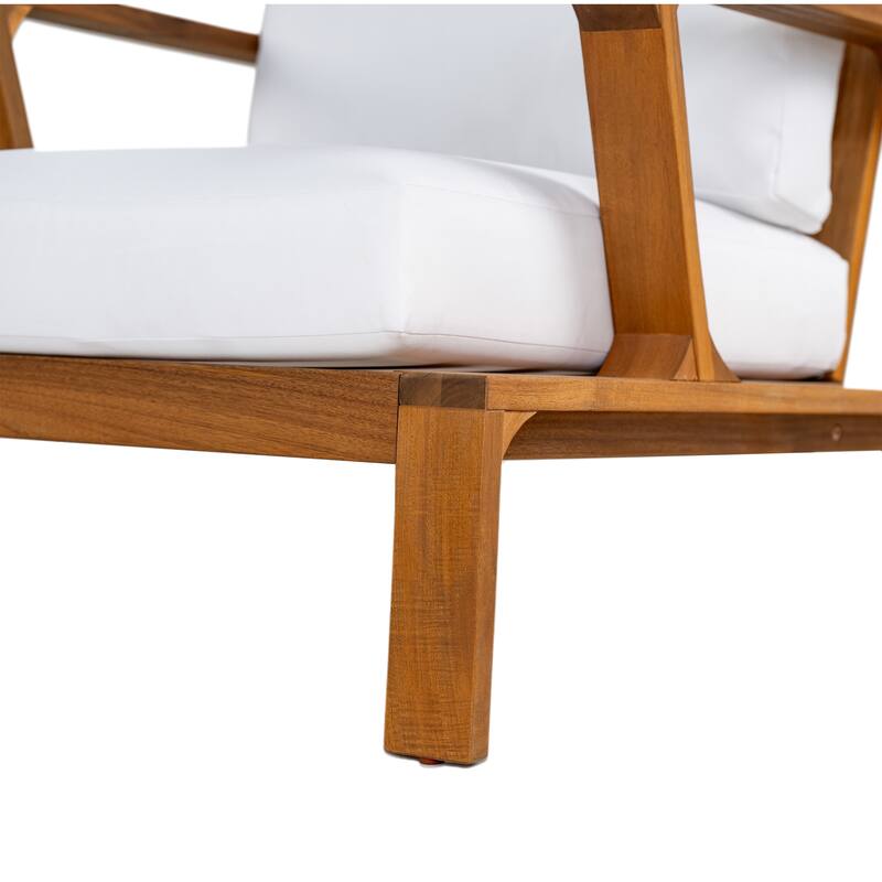 GDFStudio - Acacia Wood 27.6" Outdoor Lounge Accent Chair