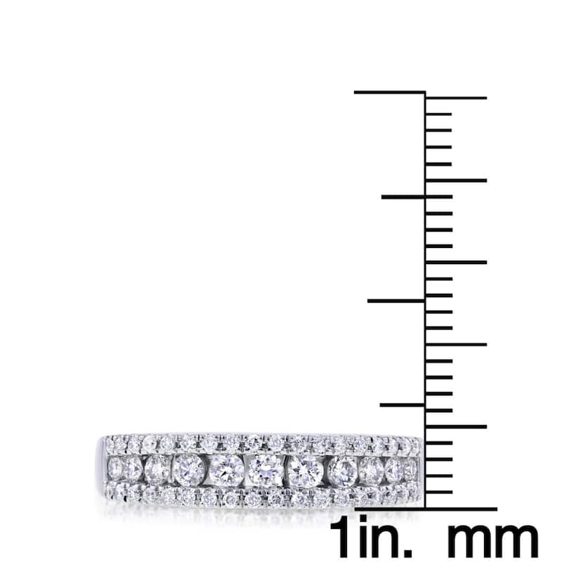 Kobelli 0.5 Carats Natural Diamond 14k White Gold Multi-row Ring