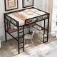 preview thumbnail 10 of 10, Full Size Loft Bed with Long Desk and Shelves in Black Metal & MDF