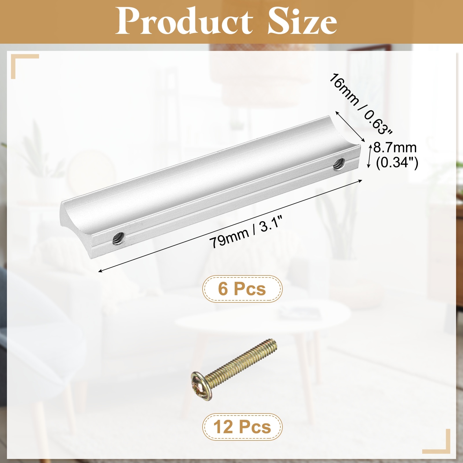 Drawer Pulls, Kitchen Handles, Aluminum Alloy Furniture Hardware Handles for Bathroom Dresser, Wardrobe