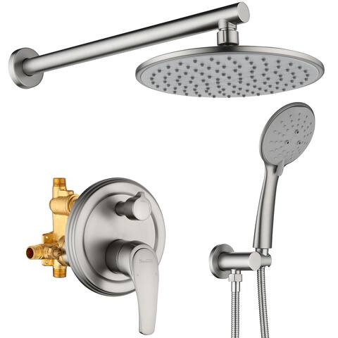Clihome 1-Spray Tub 12 in. Wall Mount Dual Shower Heads - 9"